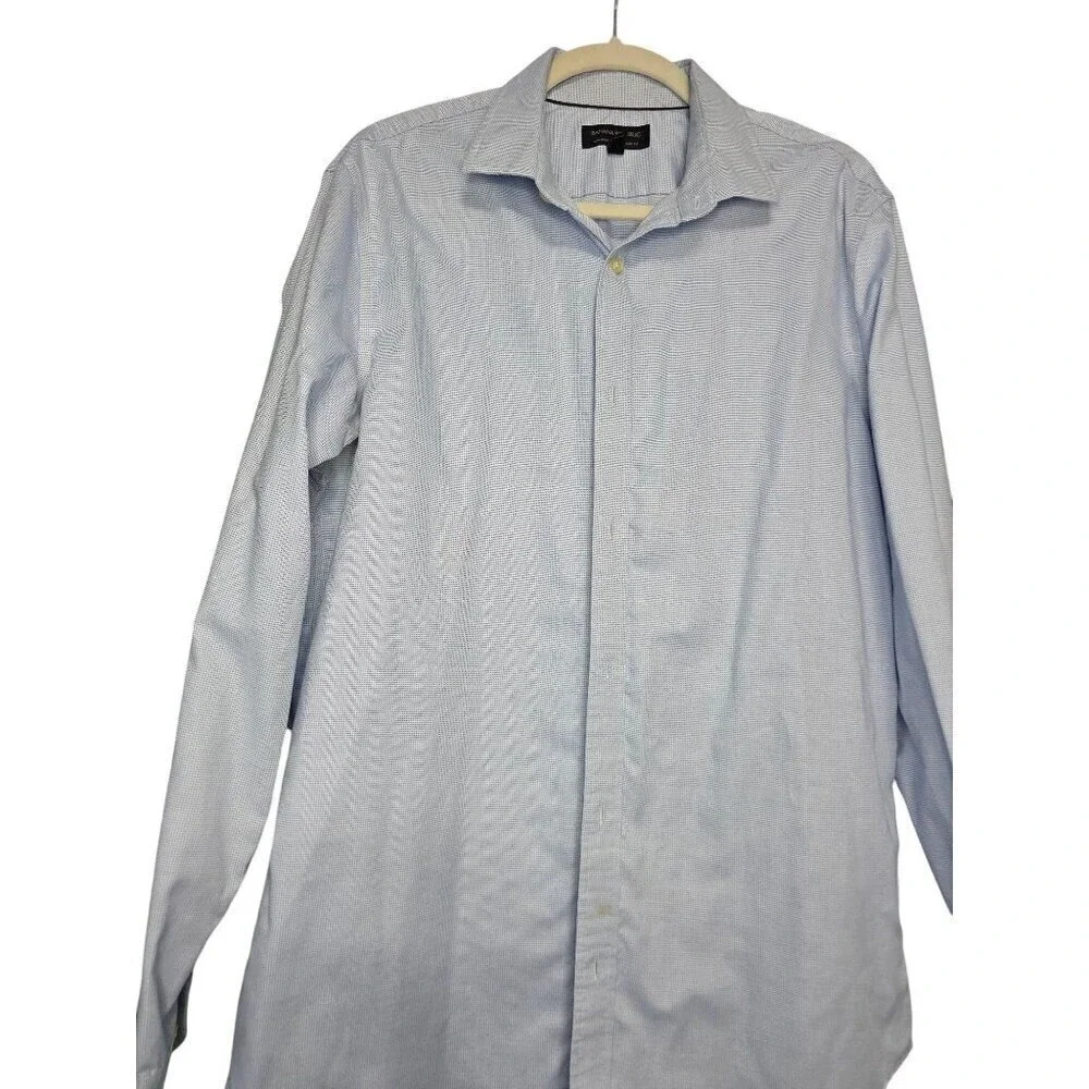 Banana Republic Shirt Mens‎ Large L Blue Plaid Button Down Long Sleeve Non Iron